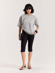 Light Grey Loose Fit Cropped T-Shirt